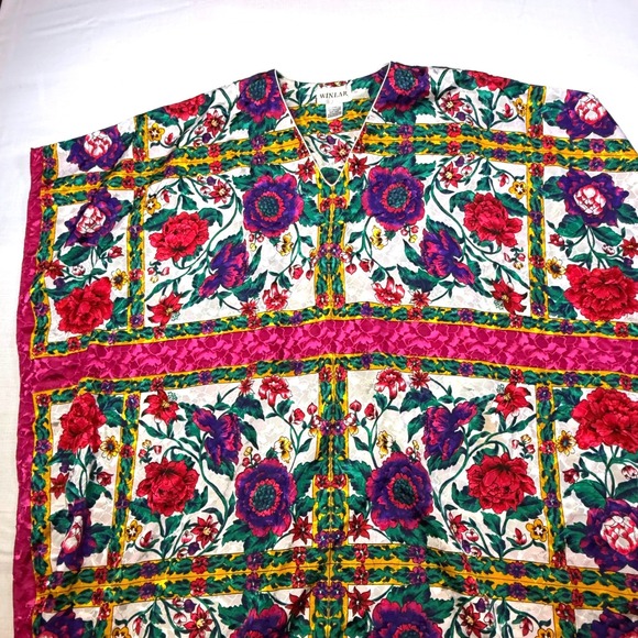 WINLAR Vintage Floral Print Polyester One Size Fits‎ All Caftan Kimono Tunic - Picture 3 of 7